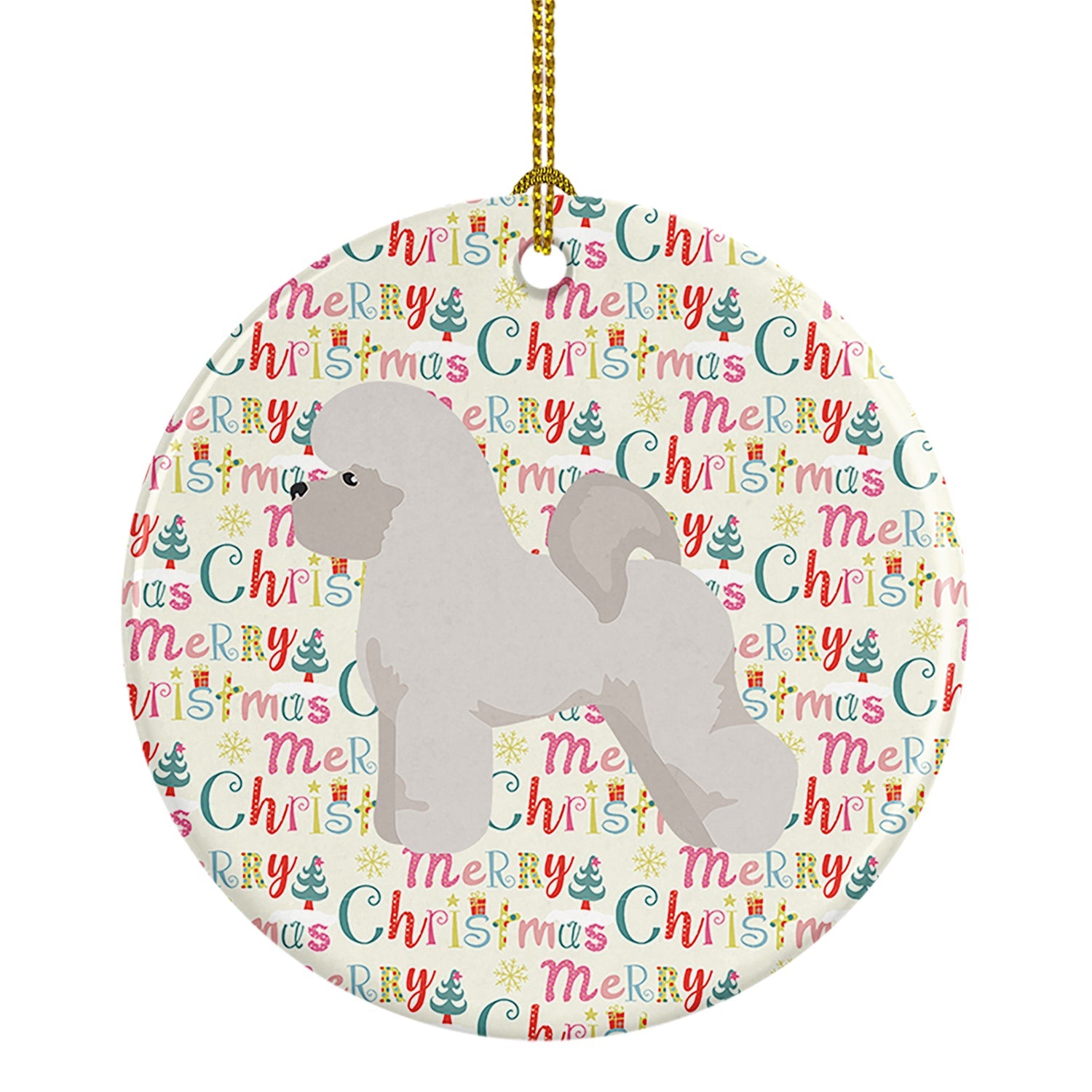 Bichon Frise Merry Christmas Ceramic Ornament