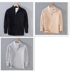 Men's Thickened Loose Half Turtleneck Zipper Sweater