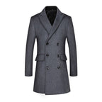 Men's Mid-length Double-breasted Wool Coat