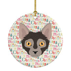 Lykoi Cat Christmas Ceramic Ornament