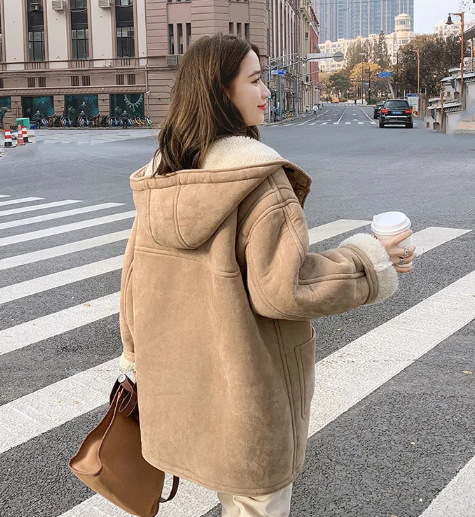 Winter Hooded Thick Fleece Women's Coat