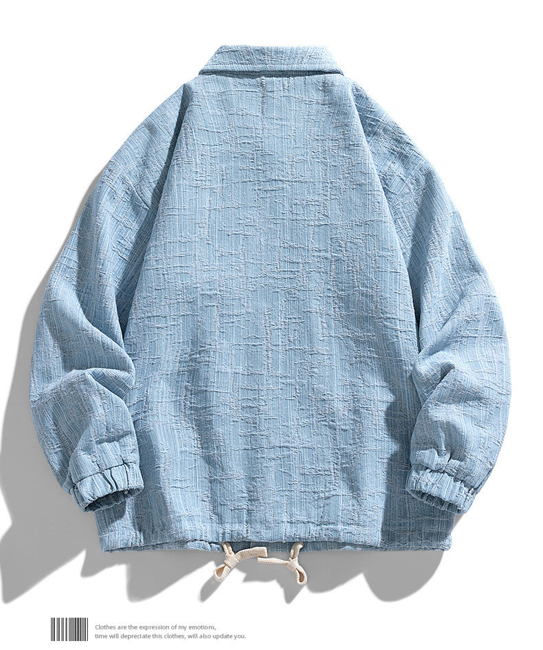Large Men's Retro Loose-Fitting Work Jacket for Autumn