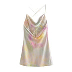 New Women's Backless Satin Camisole Dress