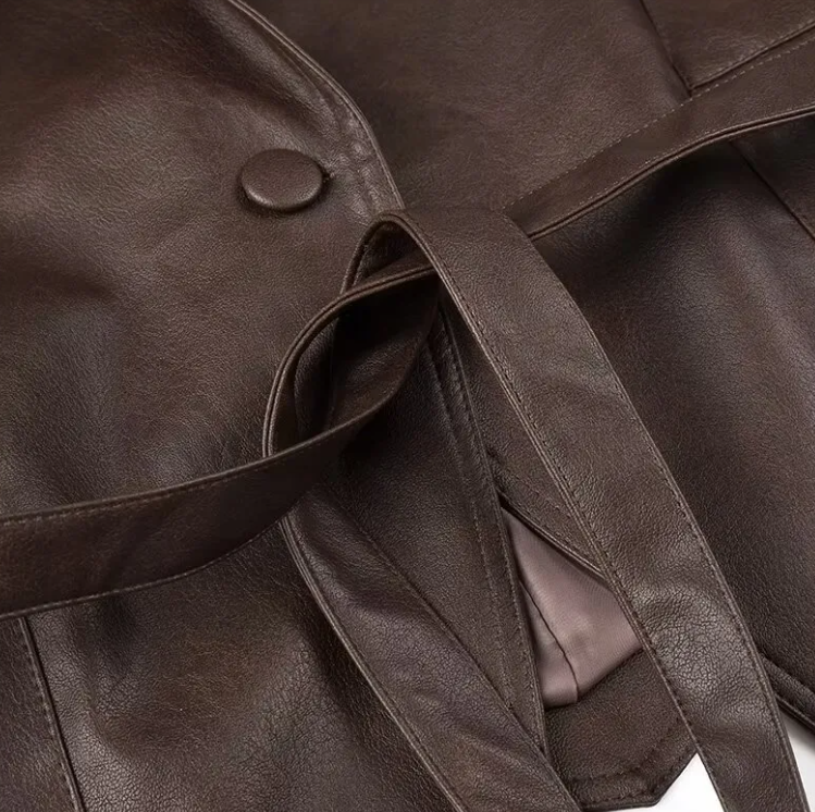 Loose-Fit Polyester Long Sleeve Coat