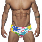 UXH Colorful Maple Leaf Print Triangle Swimwear