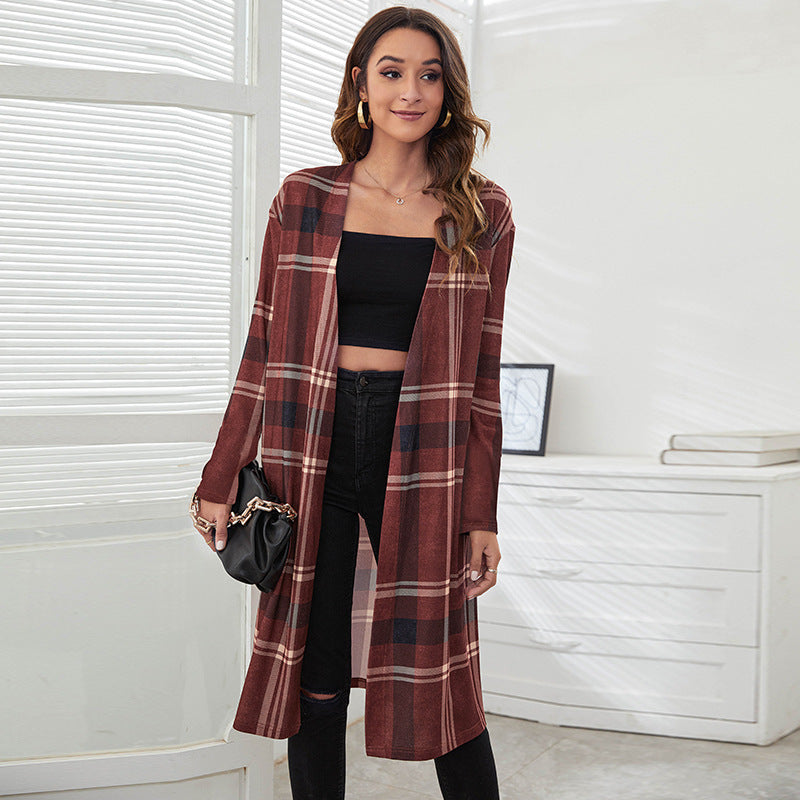 Women's Knitted Printed Fashion Coat