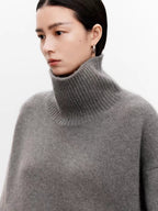 Solid Color Turtleneck Sweater - Warm & Comfortable