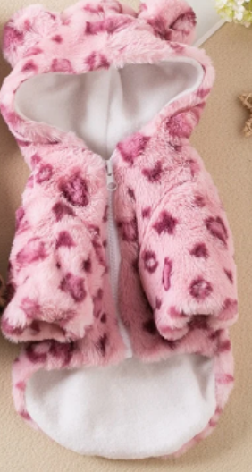 Leopard Print Dog Jacket for Spring and Autumn (One Piece)