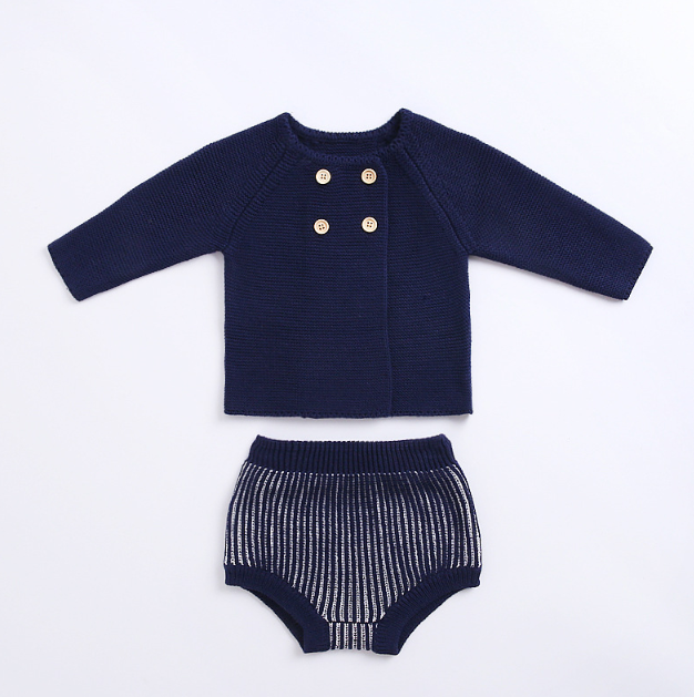 Gary Set: Lantern Shorts & Long Sleeve Cardigan (One Set)