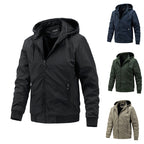 Men's Casual Thin Cotton Hooded Jacket - Large Size