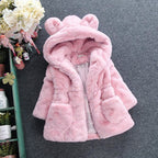 Girls' Autumn/Winter Fur Coat with Velvet Lining