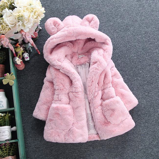 Girls' Autumn/Winter Fur Coat with Velvet Lining