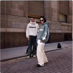 Loose-Fit Y2K Star Letter Printed Turtleneck Hoodie | Streetwear