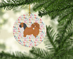 Pekingese Merry Christmas Ceramic Ornament