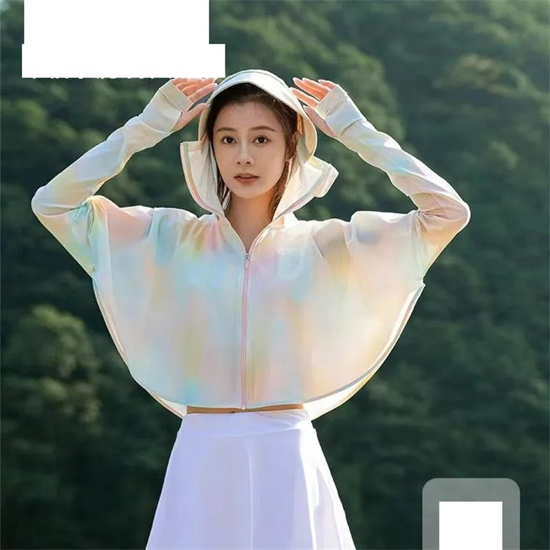 Solar Silk Jacket for Women, Versatile Hooded Cardigan