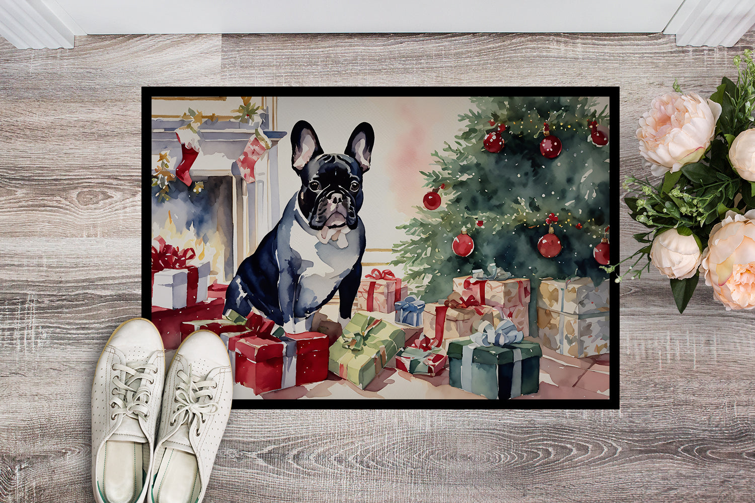 French Bulldog Cozy Christmas Doormat