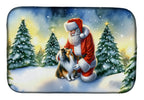 Sheltie and Santa Claus Dish Drying Mat