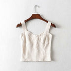 Linen Sweetheart Bustier Crop Top