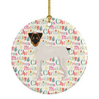 Japanese Terrier Merry Christmas Ceramic Ornament