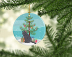 British Shorthair Cat Christmas Ceramic Ornament