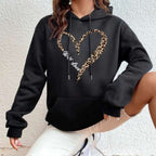 Retro Love Pattern Women's Hoodie Pullover College Style | Streetwear