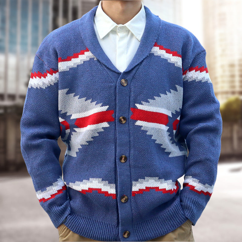 Men's Jacquard Sweater for Autumn and Winter