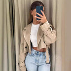 Long Sleeve Short Trench Coat