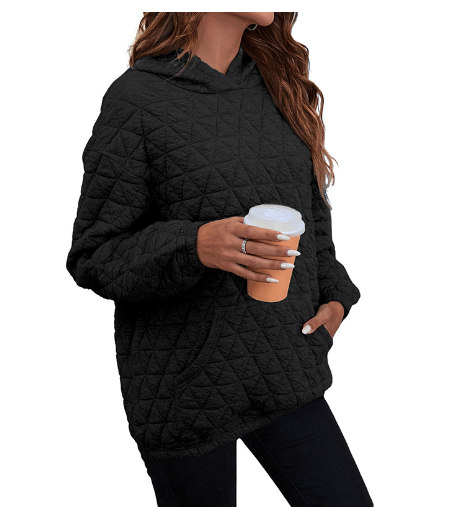 Women's Solid Color Hooded Sweater for Autumn