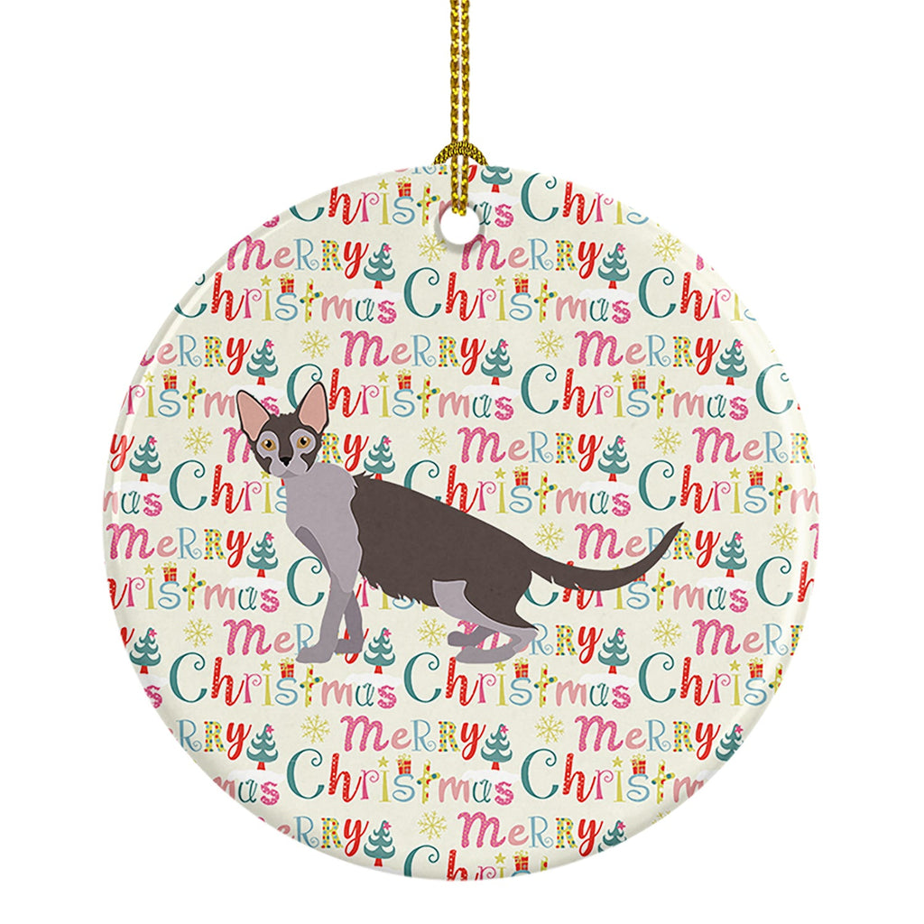 Lykoi #2 Cat Christmas Ceramic Ornament
