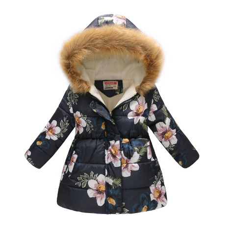 Printed Hooded Padded Coat for Kids