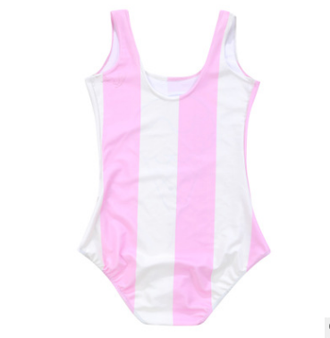 Digital Print Pink Striped Ice Cream One-Piece Swimsuit