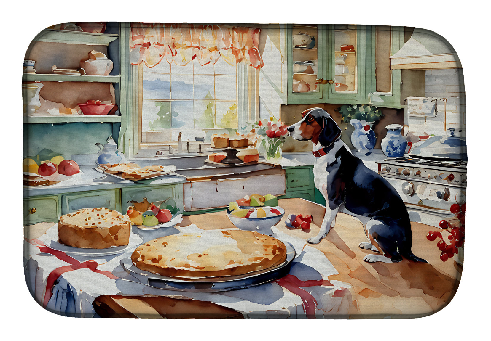 American English Coonhound Christmas Cookies Dish Drying Mat