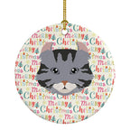 American Curl Cat Christmas Ceramic Ornament