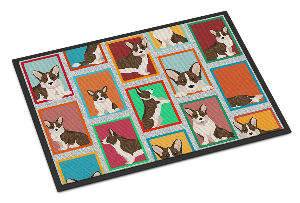 Lots of Brindle Cardigan Corgi Doormat