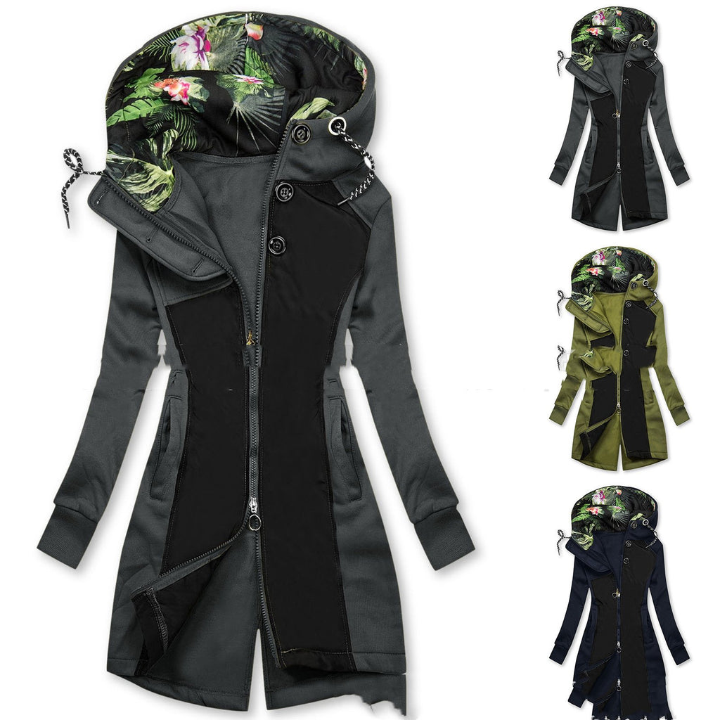 Slim Fit Mid-Length Hooded Trench Coat