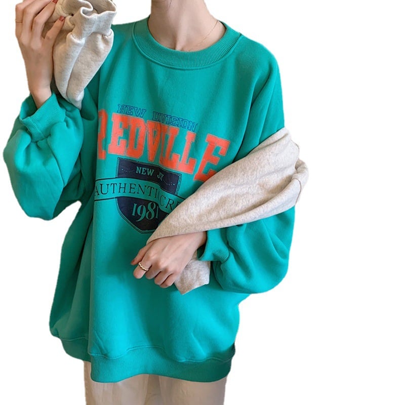 Loose Round Neck Long Sleeve Sweatshirt for Women | Streetwear