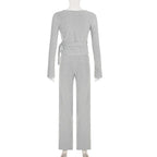 Women's Fleece-Lined Lace-Up Long Sleeve Top