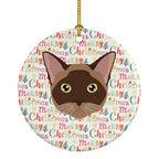 Burmese Cat Christmas Ceramic Ornament