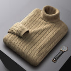 Men's Thick Cotton Turtleneck Fleece Sweater