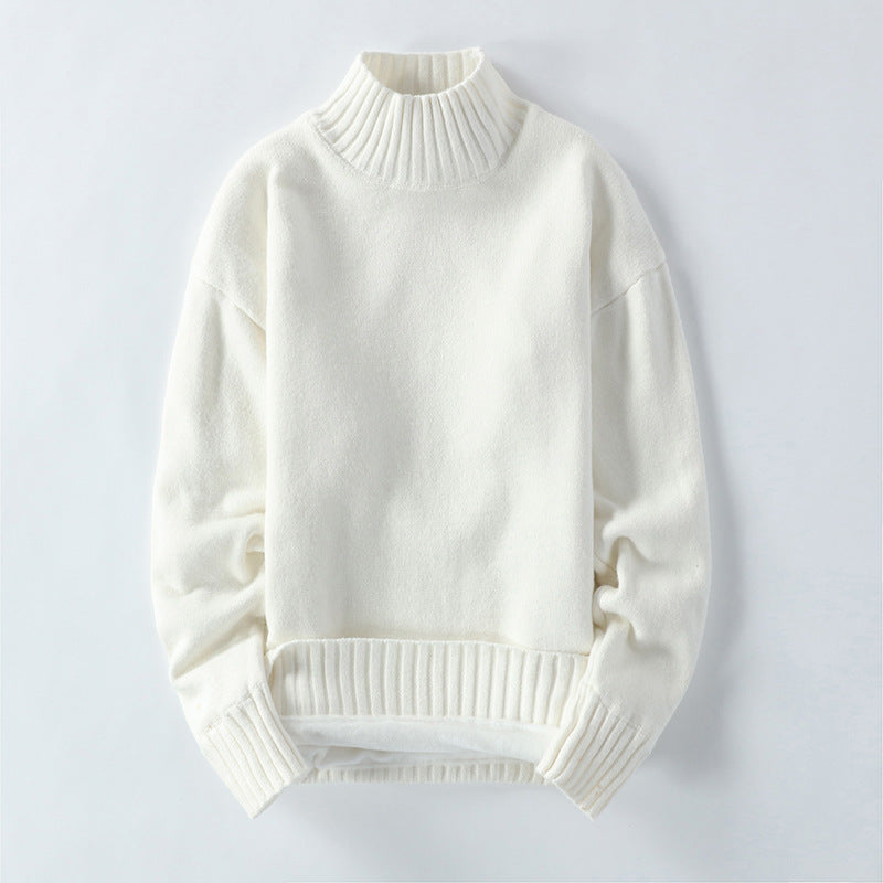 Men's High Neck Plus Fleece Padded Sweater