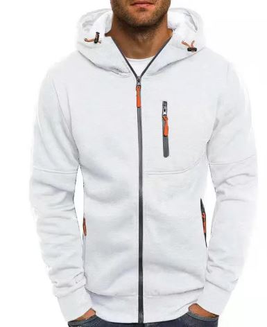 Men's Fleece Color Hoodie Zip Front Hooded Sweatshirt | Streetwear