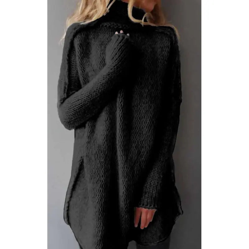 Heaps Collar Three-needle Craft Long-sleeved Sweater