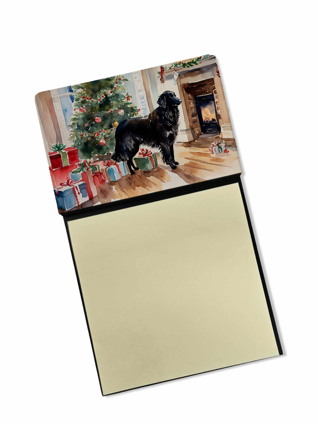 Flat-Coated Retriever Cozy Christmas Sticky Note Holder