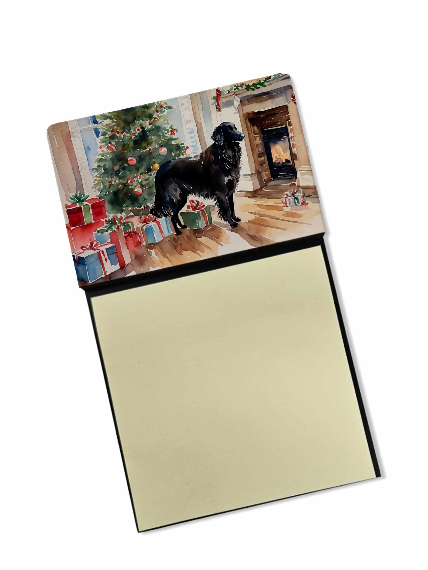 Flat-Coated Retriever Cozy Christmas Sticky Note Holder