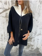 Casual Jacket with Stand-Up Collar and Zipper (One Piece)