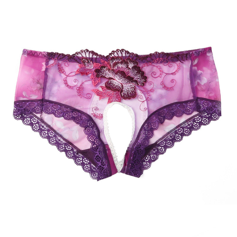 Japanese Style 3D Embroidered Lace Thong for Women