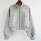 White Back Flower Jacket - Women's Baseball Style (One)