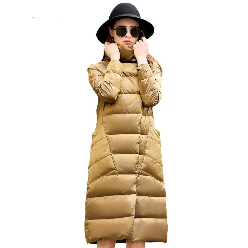 Extended Down Jacket for Enhanced Warmth and Comfort