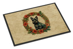 Scottish Terrier Christmas Flowers Doormat
