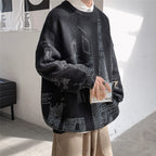 Men's Loose Round Neck Iron Tower Printed Sweater